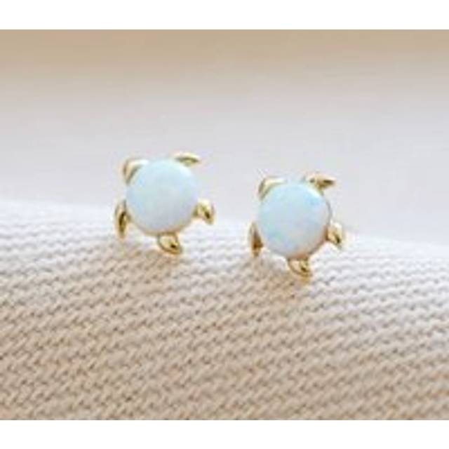 Opal Stone Turtle Stud Earring in Gold - gold - one size