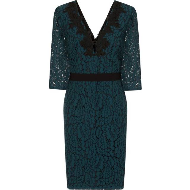 Little Mistress Womens/Ladies Lace Applique Bodycon Dress 14 green
