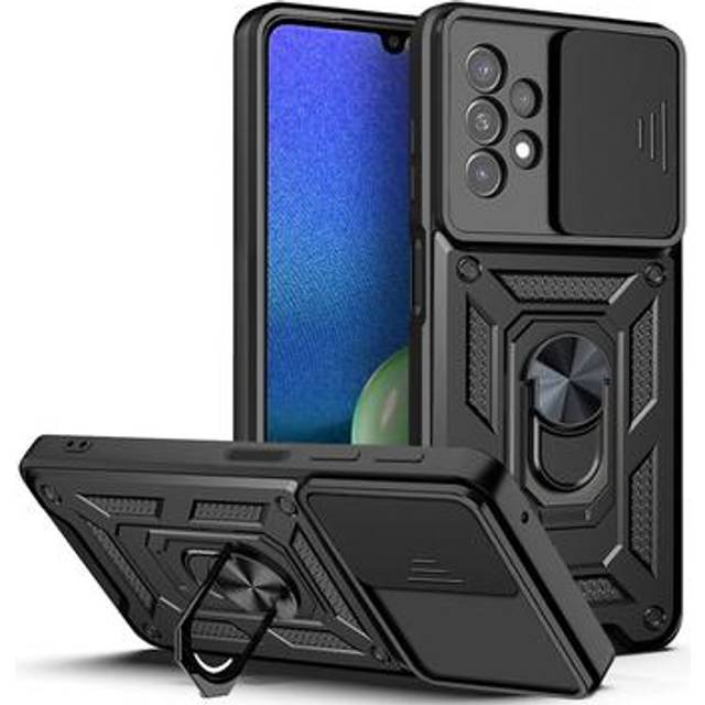Samsung Galaxy A13 Hybrid Skal med Roterande Ring med Kameraskydd - Svart