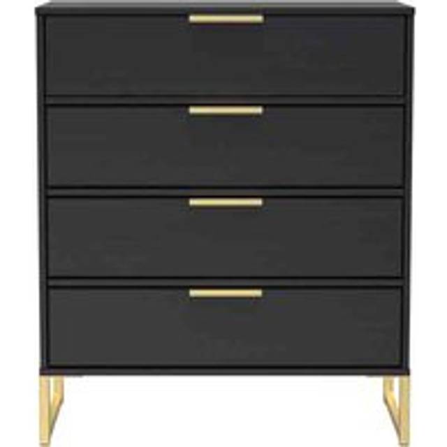 Welcome Furniture Ready Assembled Copenhagagen 4 Drawer Chest - Black, Black