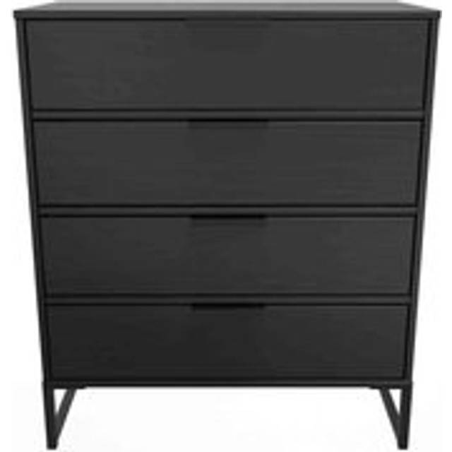 Welcome Furniture Ready Assembled Diego G 4 Drawer Chest In Black Ash, Black