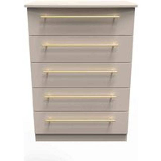 Welcome Furniture Ready Assembled Waltham 5 Drawer Chest - Kashmir Matt, Cream