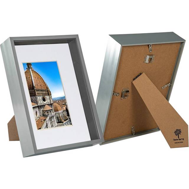 3D Deep Box Photo Frame with A5 Mount - A4 (8" x 12") - Grey