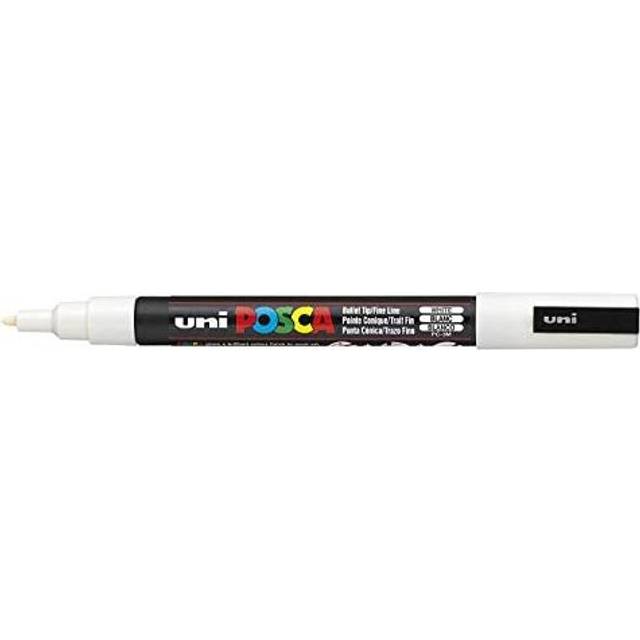 UNI-BALL POSCA MARKER PEN PC-3M - WHITE - 3 PACK OF PENS