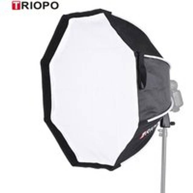 TRIOPO 65cm Foldable 8-Pole Octagon Softbox with Soft Cloth Handle for Godox Yongnuo  On-camera Flash Light