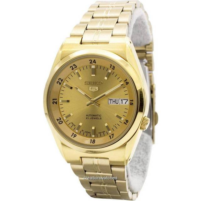 Seiko 5 Automatic 21 Jewels Japan Made SNK574 SNK574J1 SNK574J Men's Watch gold