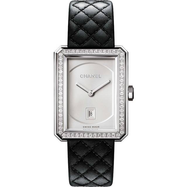 CHANEL Medium Steel and Diamond Boy·Friend Watch - Black - 26.7mm