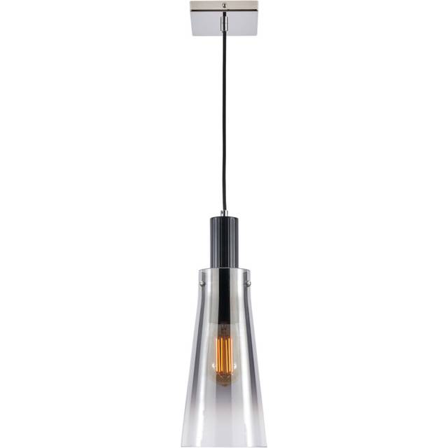 Visconte atrani ceiling pendant 1 light with ombre glass cone shade - black
