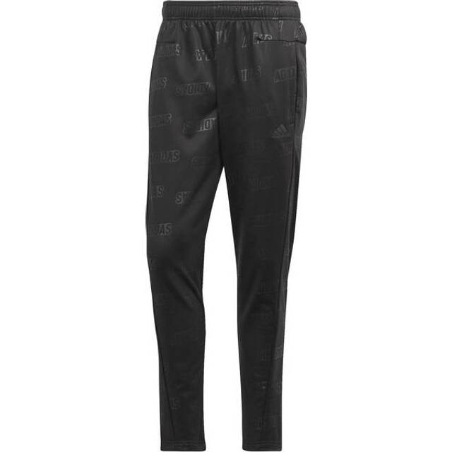 adidas Sportswear Mens Embossed Polar Fleece Tapered Pants - Black Recycled Material - Size X-Large