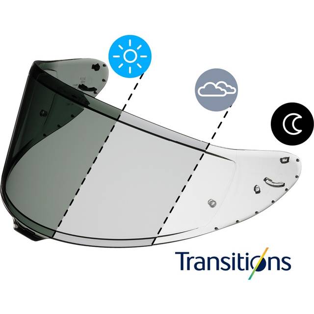 Shoei CWR-F2PN Replacement Visor For X-SPR Pro / NXR 2 Helmets - Transitions Adaptive, Clear/grey