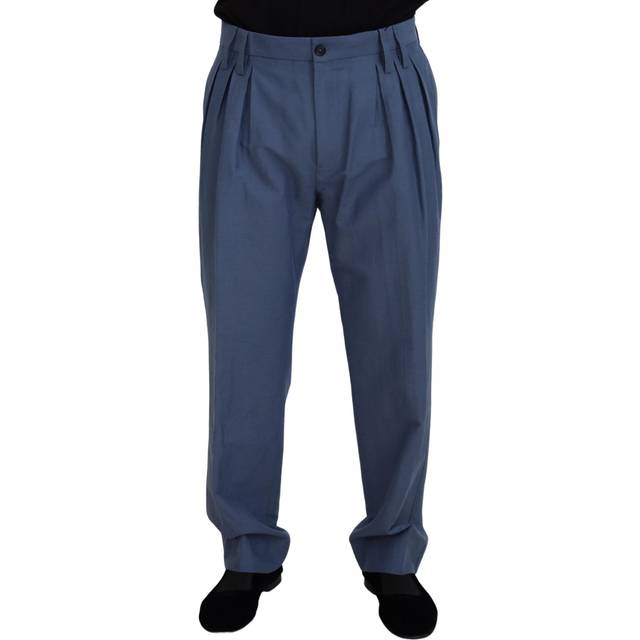 Dolce & Gabbana Blue Linen Chino Formal Pants - IT52 | L
