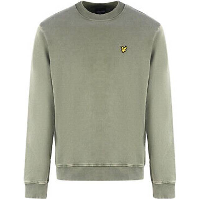 Lyle & Scott Mens Washed Mock Neck Green Sweater - Size Small