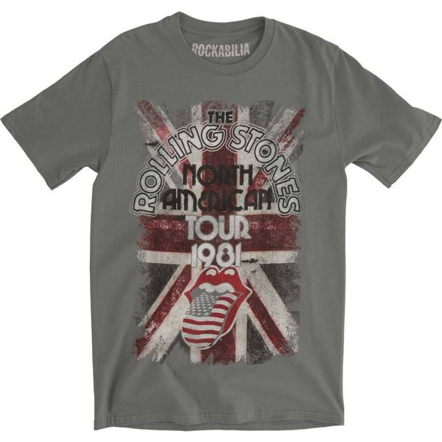 (S, Charcoal Grey) The Rolling Stones Unisex Adult North American Tour 1981 T-Shirt