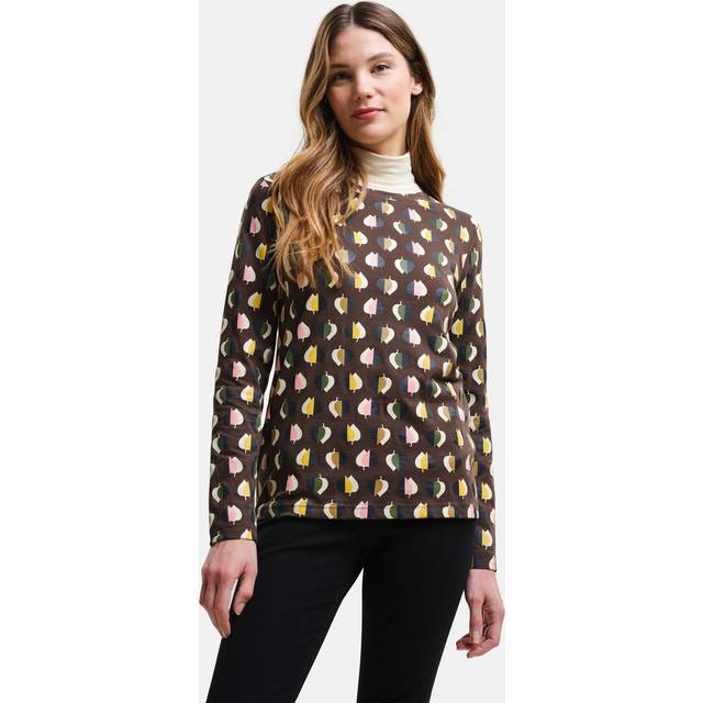 Regatta Orla Kiely Long Sleeve Winter Tee Tiny Elm Grey, Size: 12 - Black