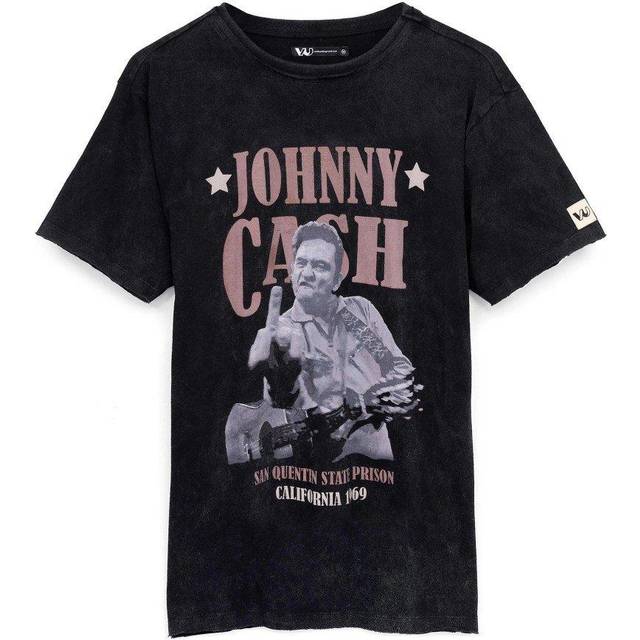 Johnny Cash unisex T-shirt för vuxna statliga fängelse S svart