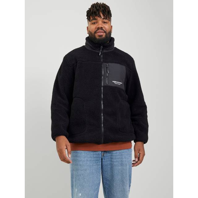 Jack & Jones Plus Size Vesterbro Teddy Jacket Black