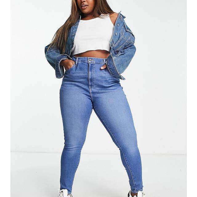 Levi's Womens Levis Plus Mile High Super Skinny Jeans in Denim - Blue - Size 24 Short (UK Women's)