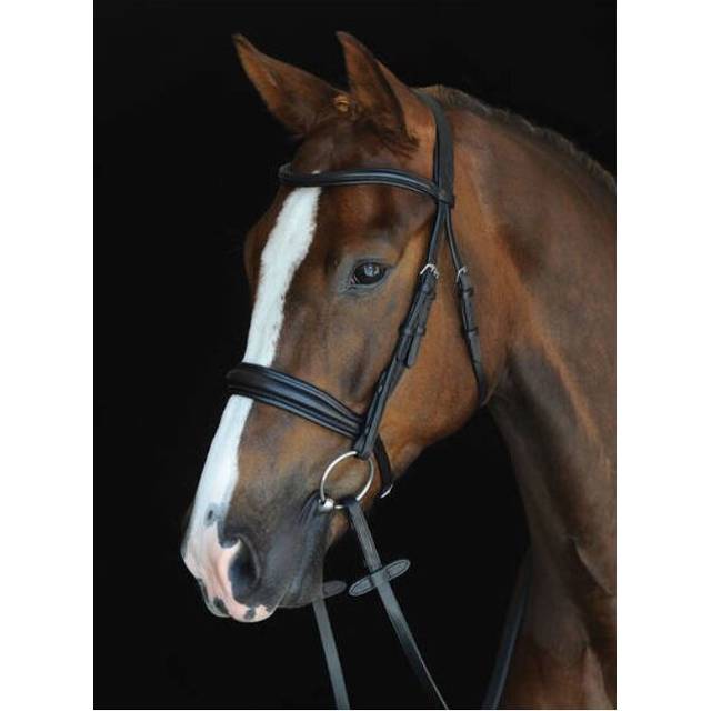 (Brown, Warmblood) Collegiate Mono Crown Padded Raised Cavesson Bridle