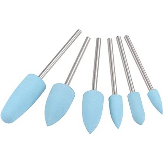 Mounted Grinding Bits Grinder Heads Different Head Shapes Silicone Polishing Wheels for Rotary Tools Blue 6pcs