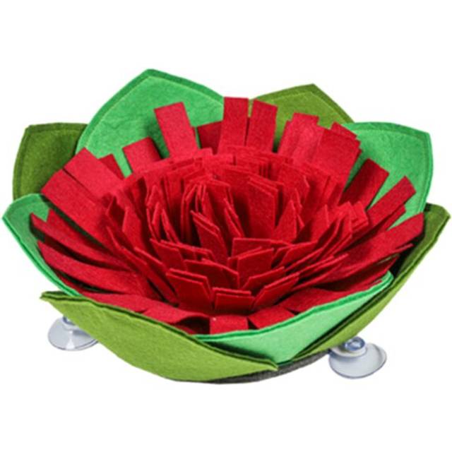 Cabbage Shape Dog Snuffle Mat with Suction Pads - Red