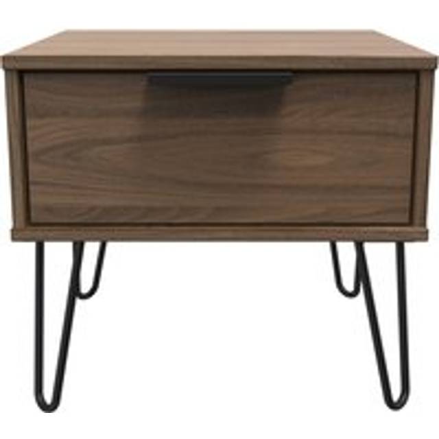 Welcome Furniture Ready Assembled Hirato 1 Drawer Midi Chest With Legs - Carini Walnut, Brown