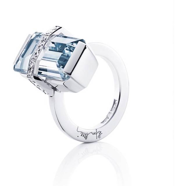Bend Over - Aquamarine Ring Guld 18.50 mm