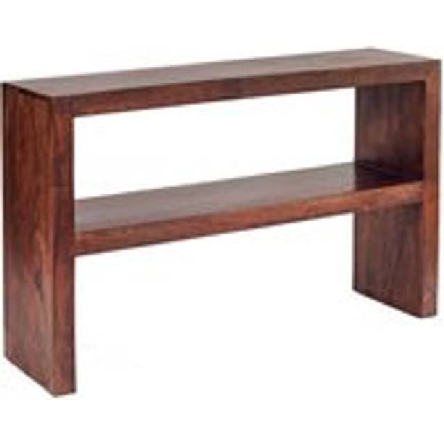 IH Design Dakota Mango Wood Console Table With Shelf, Brown