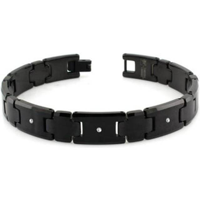 Black Tungsten 0.03ctw Diamond Bracelet