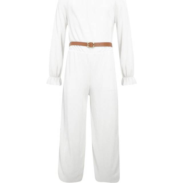 (9-10 Years, Cream) Girls Jumpsuit Summer Long Sleeve Party Dress 3-14