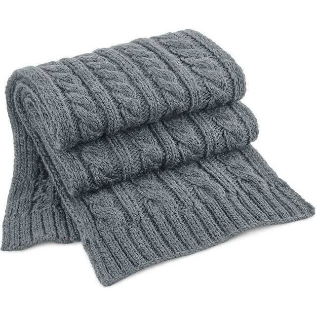 (One Size, Light Grey) Beechfield Unisex Adult Cable Knit Melange Scarf