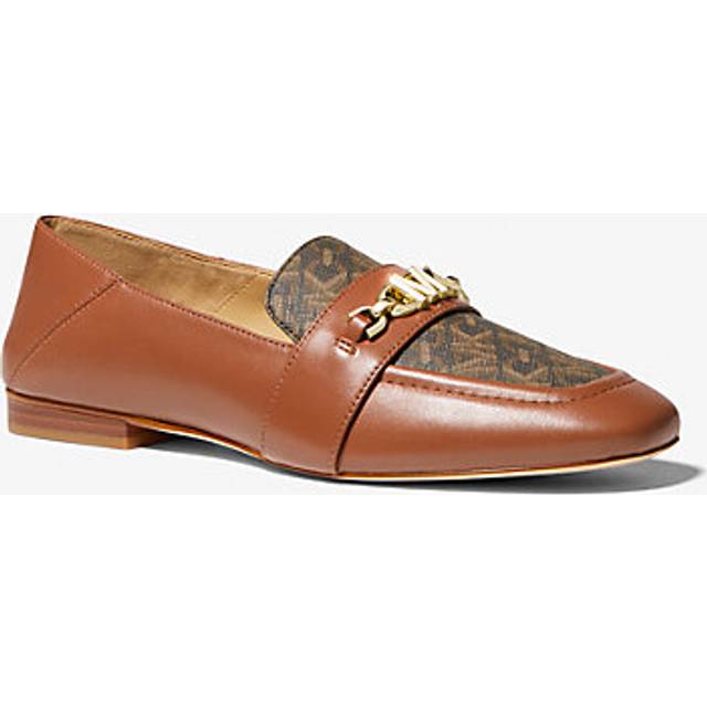 MK Tiffanie Leather and Empire Signature Logo Mule - Brown - Michael Kors - UK 6