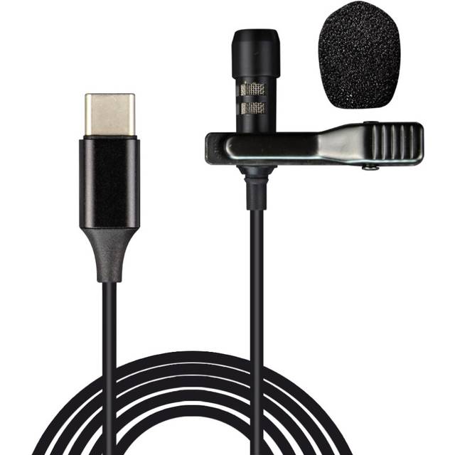 Bakeey USB Type C Microphone Mini Small Portable Wired Clip on Lapel Collar Lavalier Condenser USB C Microphone for Type C Phones Microphone