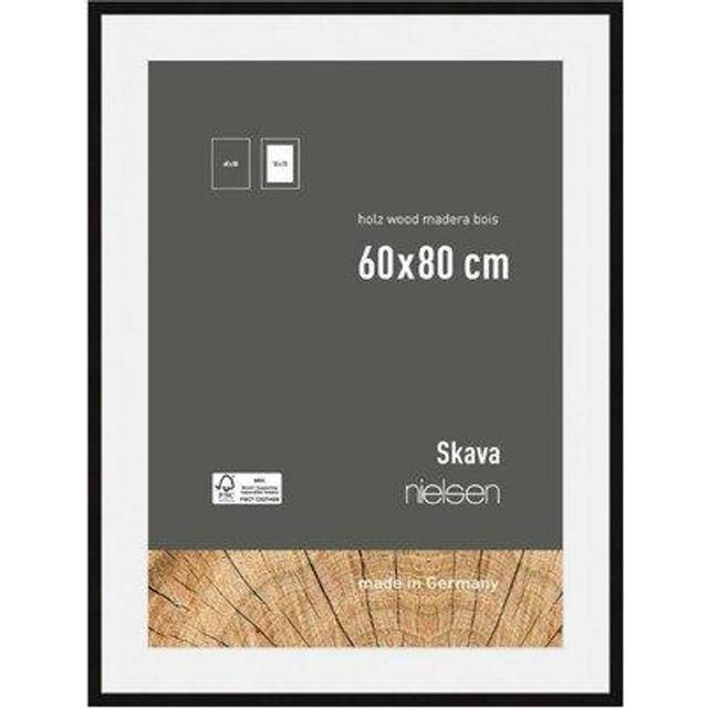 Nielsen Skava 60x80cm Black Wooden Picture Frame With 50x70cm Mount, Black