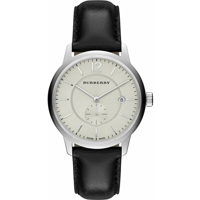 Burberry BU10000 Classic Round Beige Dial Black Leather Men&#39;s Watch