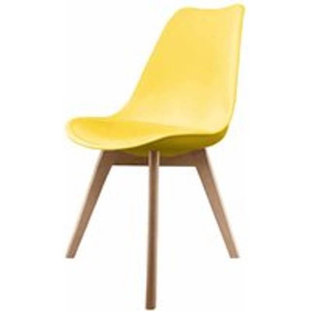 Fusion Living Soho Plastic Dining Chair with Squared Legs - Yellow