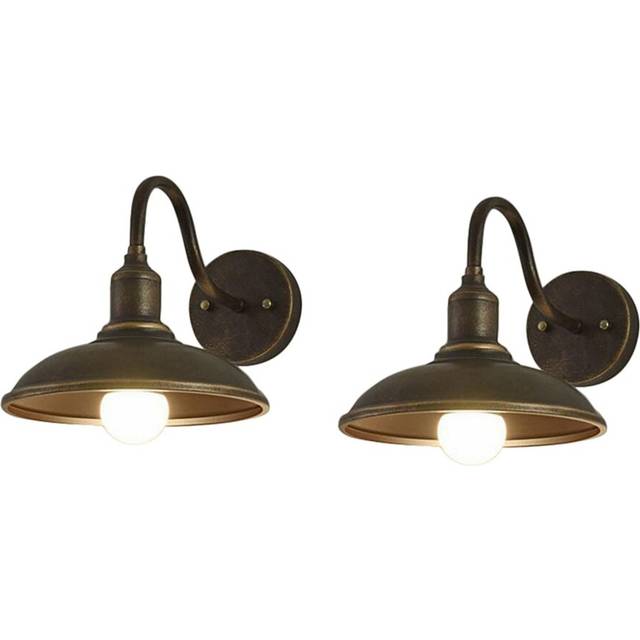 2X LED Gooseneck Barn Light Outdoor Wall Lamp Front Porch Farmhouse Fixture Garden Lights