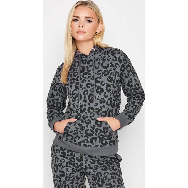 Pixiegirl Grey Leopard Print Hoodie 8 Pixiegirl | Petite Women's Long Sleeve Tops