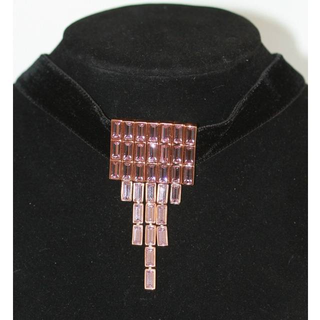 Swarovski necklace fluid velvet choker, purple, rose gold plated 43 cm 449€