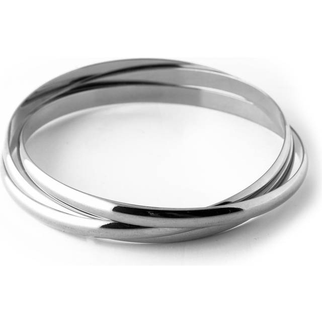 Interlocking Bangles - Silver - Orelia