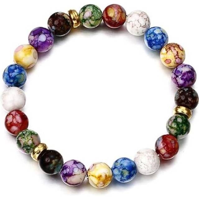 Healing Crystals Bracelet Handmade Natural Gemstones Beads Bracelet Elastic Natural Stone Yoga Beads Bracelet Bangle Gifts