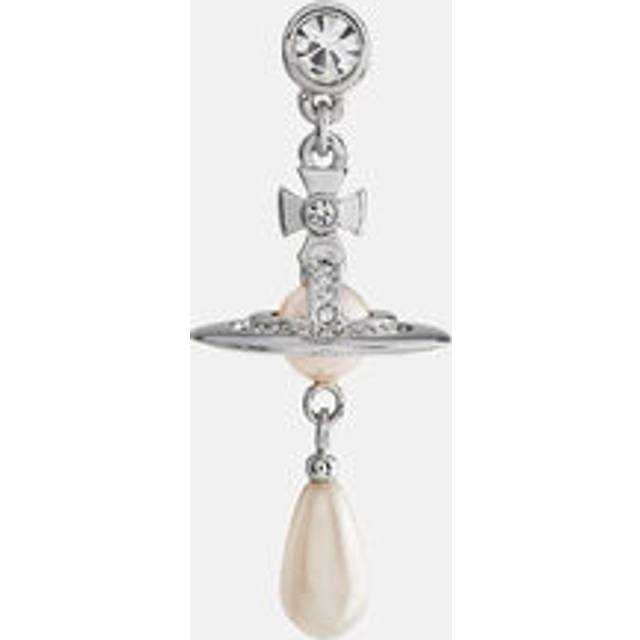 Vivienne Westwood Mens Platinum/pearl/crystal Orb-shaped Brass Single Earring