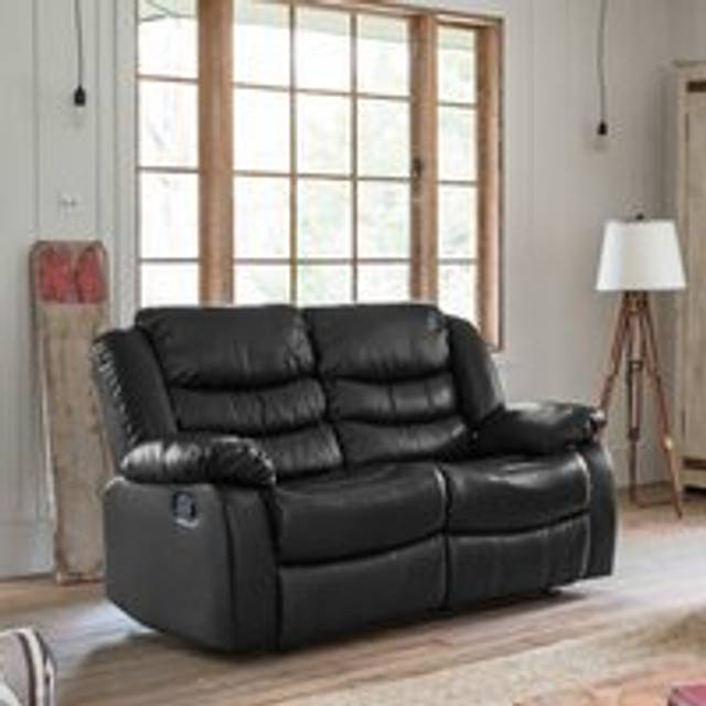 Brooklyn 2 Seat Recliner Sofa - Black