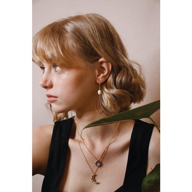 Elk & Bloom Chunky Silver Freshwater Pearl Hoops - One Size