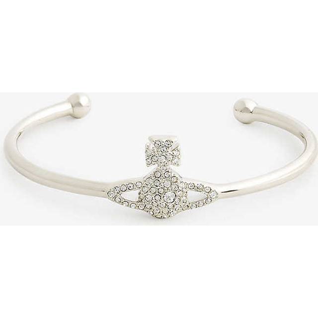 Vivienne Westwood Grace Bas Relief Open Bangle Silver Cubic Zirconia Women - ---