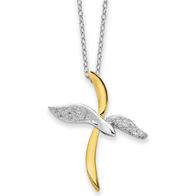 Sterling Silver Gold-Tone Faith In Flight 22 in. Necklace