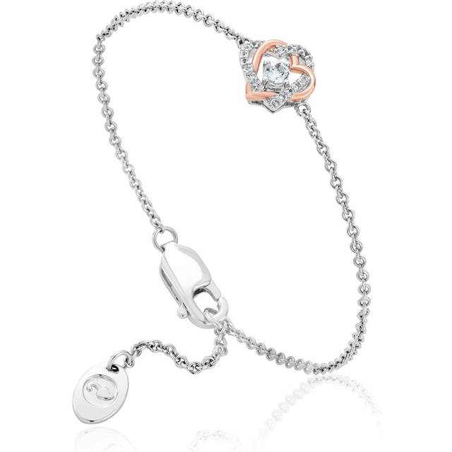 Forever Yours Sterling Silver Heart Bracelet with Topaz
