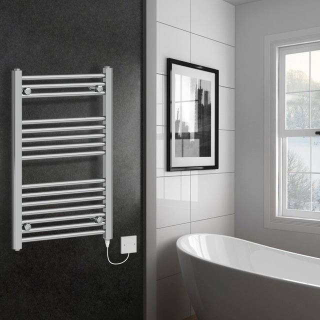 (800x500mm - 300W) WarmeHaus Electric Straight Heated Towel Rail