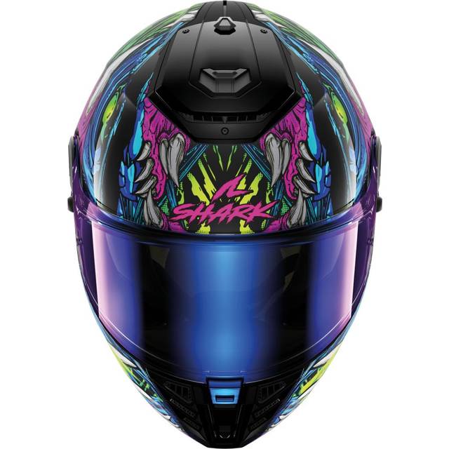 Shark Spartan RS Shaytan Mat Full Face Helmet Black/Green/VioletL (L)