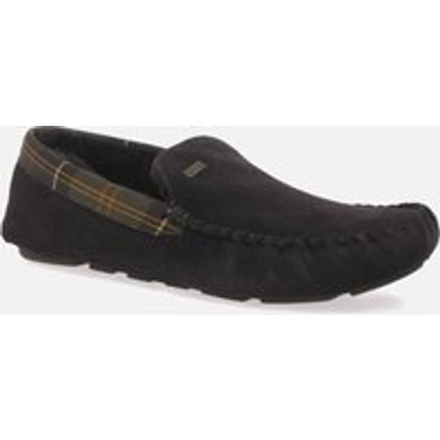 Barbour Monty Mens Full Moccasin Slippers Colour: Brown Suede, Size: 7