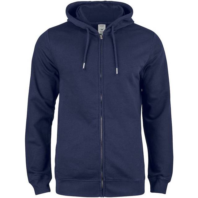 (M, Dark Navy) Clique Mens Premium Organic Cotton Full Zip Hoodie